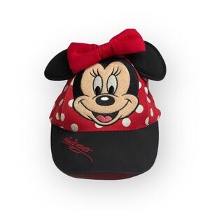 Walt Disney World Park ⦿ Minnie Mouse 3D Face Ears Toddler Baseball Cap ⦿ Red ⦿